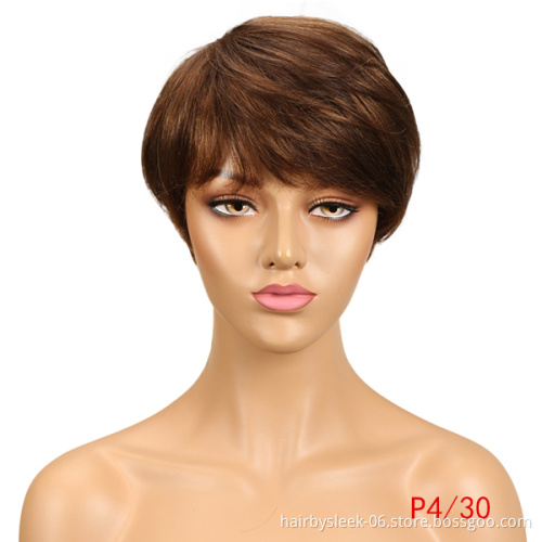 Wholesale Silky Straight Wave Cheap Short Bob Wig Ombre Color Machine Made Remy Brazilian Human Hair Wigs for Black women